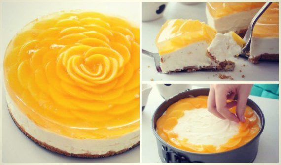 Πως να φτιάξεις cheesecake ροδάκινο σε σχήμα τριαντάφυλλο!