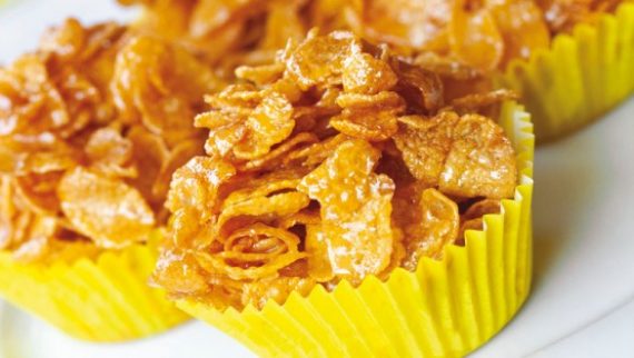 cupcake με cornflakes και μέλι