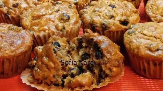 Muffins με μυρτιλα!