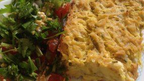 Κολοκυθόπιτα με αμυγδαλόκρεμα και καλαμποκάλευρο | Zucchini and cornmeal pie