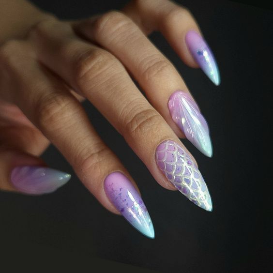 Ιδέες-για-Seashell-nails-στοιχεία-γοργόνας