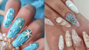 Seashell nails: Νύχια με στοιχεία από τον βυθό της θάλασσας για το πιο καλοκαιρινό μανικιούρ