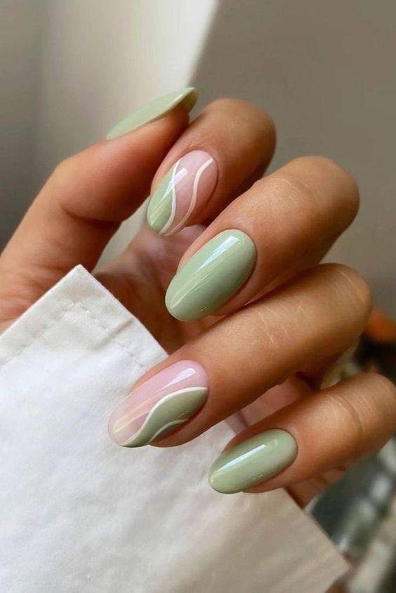 matcha nails-τάσεις-του-TikTok-Φθινόπωρο-Χειμώνας-2024-2025-στα-νύχια-ιδέες-