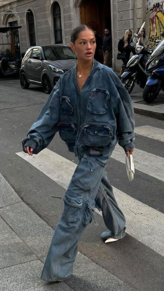 street style-με-denim look-ιδέες-