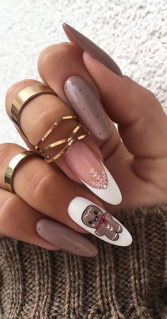 candy σχέδια-χριστουγεννιάτικα νύχια-TikTok nails-trends-Χριστούγεννα 2024-ιδέες-