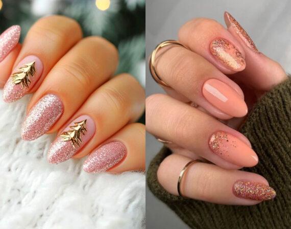 Peach Christmas nails: 14+1 ιδέες για Χριστουγεννιάτικα νύχια με το πιο trendy χρώμα της σεζόν