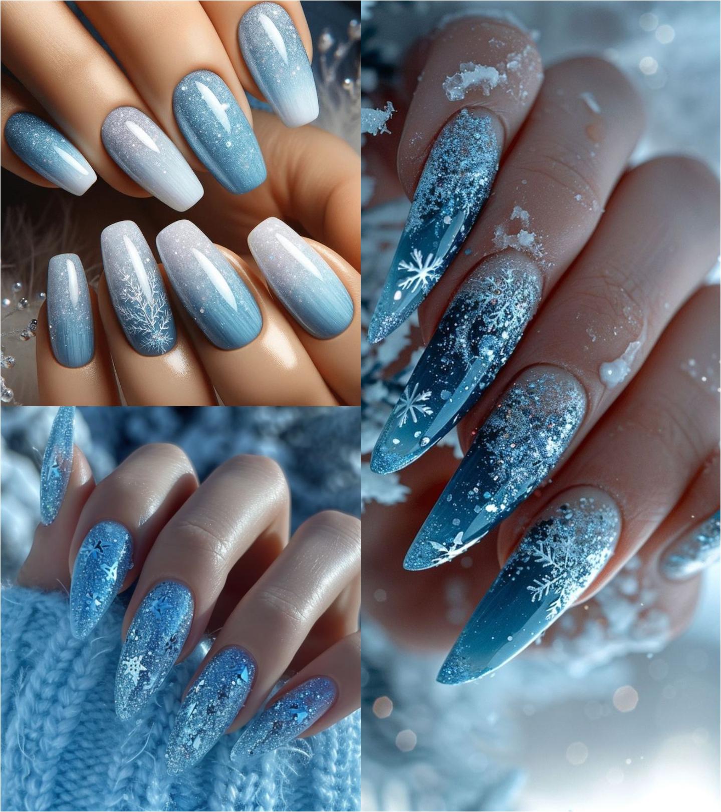 Frosty Blue Christmas nails : Το χρώμα που θα επικρατήσει στα νύχια σου στις Φετινές γιορτές