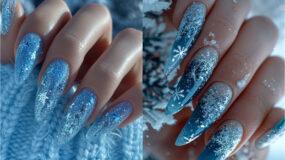 Frosty Blue Christmas nails : Το χρώμα που θα επικρατήσει στα νύχια σου στις Φετινές γιορτές