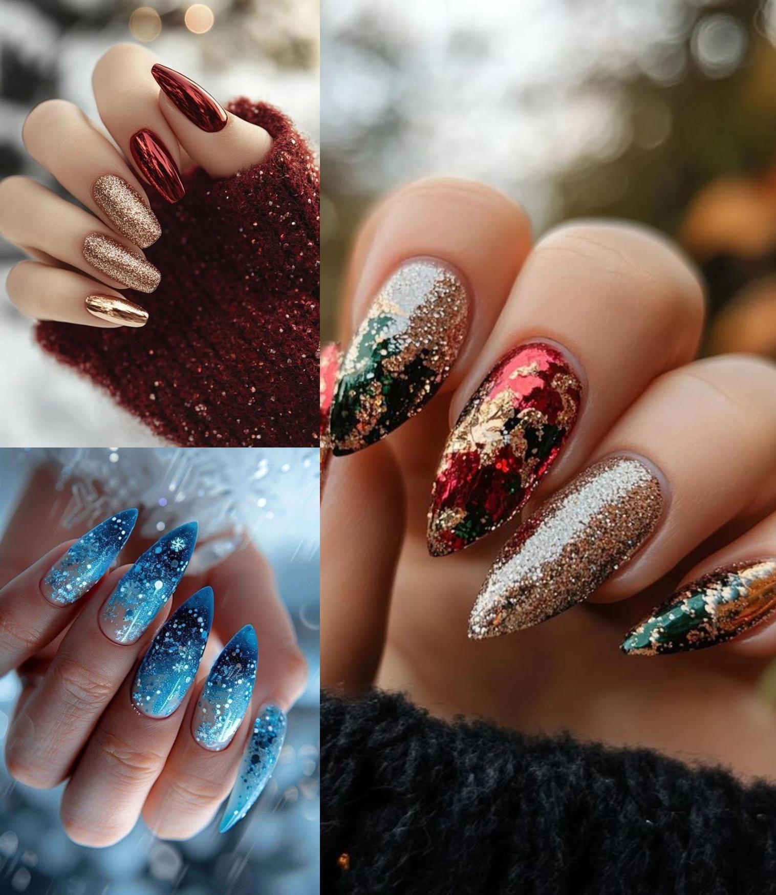 Nails Glitter: Αστραφτερές Ιδέες για Γιορτινό Μανικιούρ τα Χριστούγεννα και τη Πρωτοχρονιά