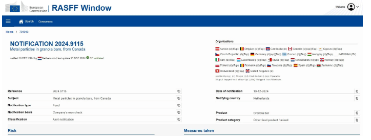 Ανακαλείται μπάρα δημητριακών – Περιέχει μεταλλικά θραύσματα