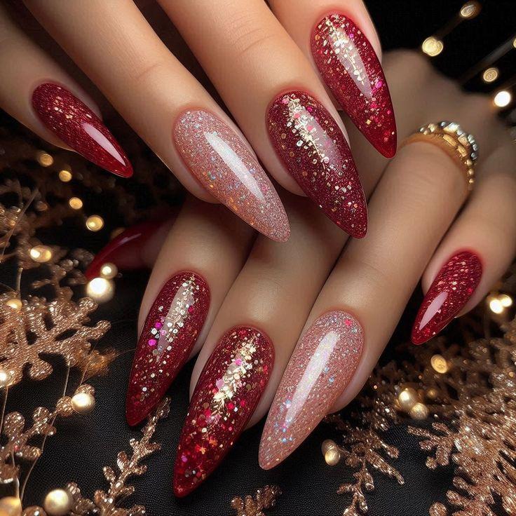 ιδέες-για-luxury nails-στο-μανικιούρ-τα-Χριστούγεννα-Πρωτοχρονιά 2024-