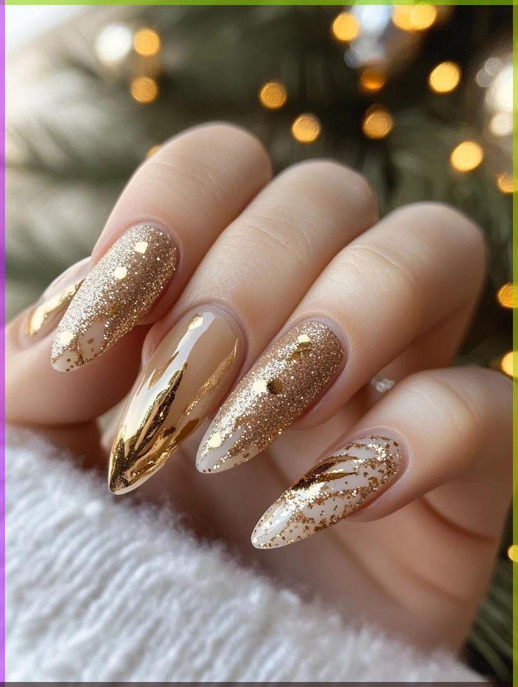 ιδέες-για-luxury nails-στο-μανικιούρ-τα-Χριστούγεννα-Πρωτοχρονιά 2024-