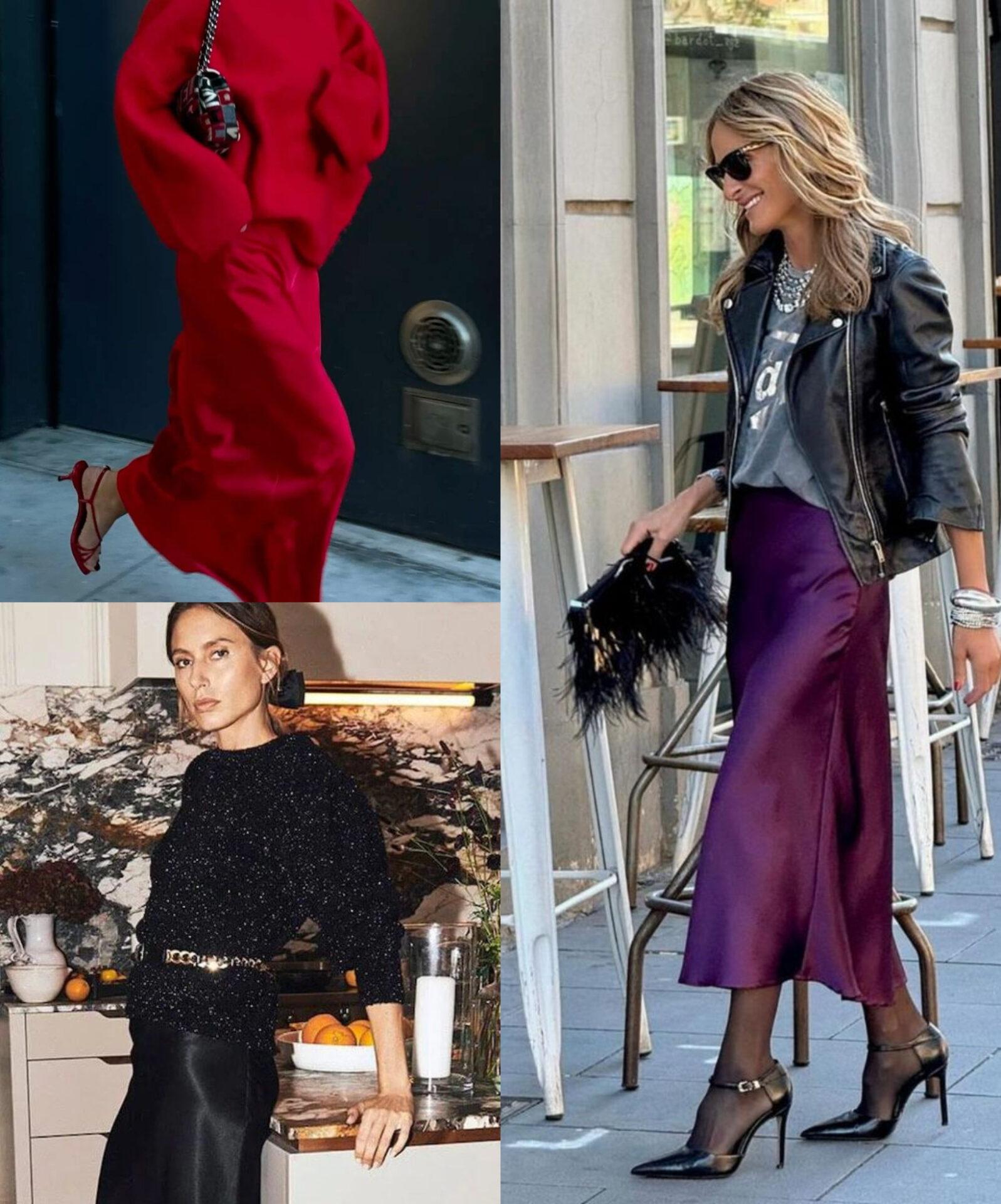 Σατέν Φούστες: Χριστουγεννιάτικα outfits για Λαμπερές Εμφανίσεις