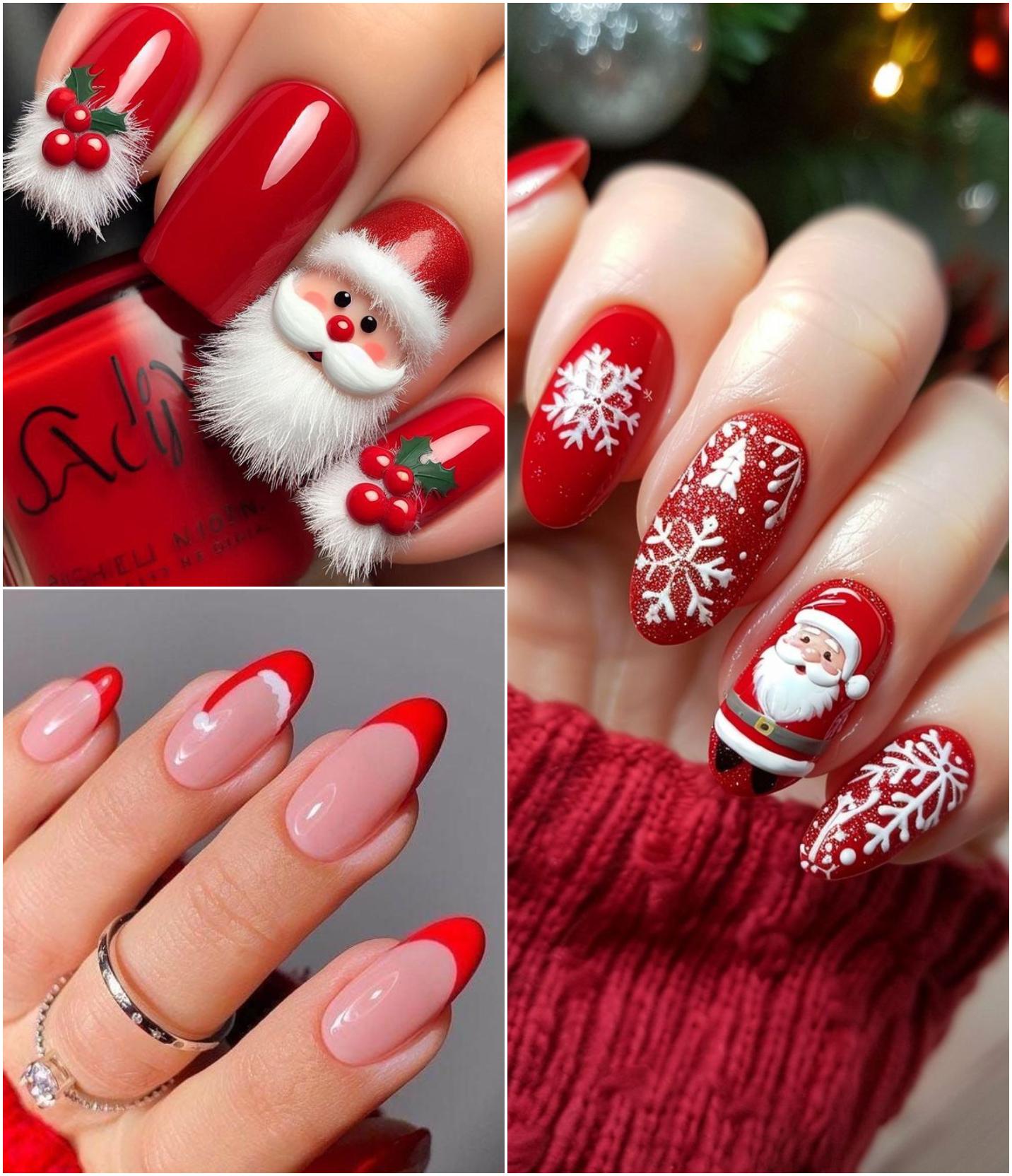 Santa Claus Nails: Ιδέες για Γιορτινό Μανικιούρ με τον Άγιο Βασίλη για Festive Εμφανίσεις