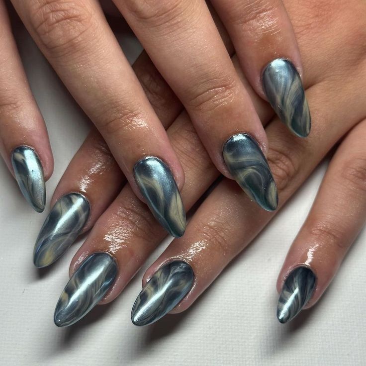 marble nails-τάσεις-Χειμώνας 2025-ιδέες-